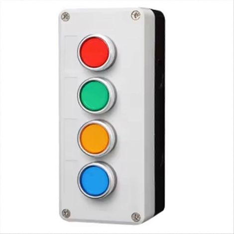 Wasserdichter Industrie-Steuerkasten mit Taster und automatischer Rückstellung (1/5)