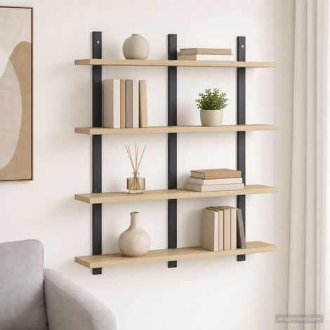 vidaXL Étagère Murale Chêne Sonoma 79,5 x 13,5 x 80 cm (1/5)
