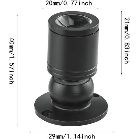 Downlight LED mini empotrable de 1W con controlador de 100-265V CA para el hogar/joyería/sala de estar, 10 unidades (negro, luz cálida) (1/3)