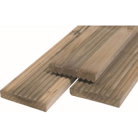 Terrassendiele Kiefer 2000x145x28mm grob/fein geriffelt kesseldruckimprägniert