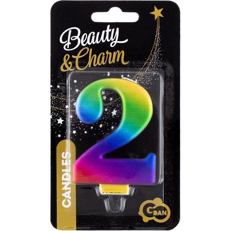 Zahlenkerze 2 Beauty&Charm Galaxy 8cm