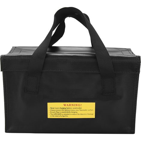 Sac de sécurité anti-explosion pour batteries Lipo, grand espace de stockage et recharge (Noir) (1/5)