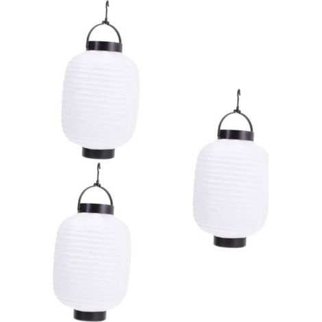 3 Pièces Lanterne papier, Lampe japonaise décorative, Lumière solaire extérieur, Ornement bricolage, Décoration maison Label (1/5)