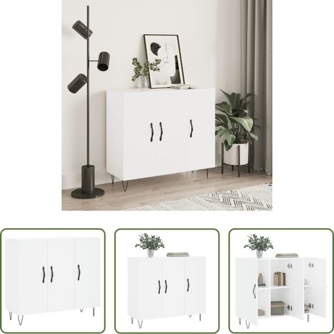 vidaXL Holz Sideboard -  Sideboard Weiß 90x34x80 cm Holzwerkstoff (1/5)
