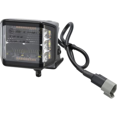 Lámpara de trabajo LED cuadrada de 70 W y 8400 lm, 12/24 V, blanca/naranja, 53,7 x 75,5 x 32,3 mm, luz difusa con enchufe alemán, 10 LED LA10612 (1/5)