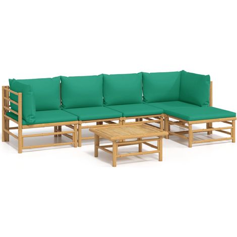 Maison Exclusive - Set Salotto da Giardino 6pz con Cuscini Verdi Bambù
