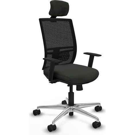 Silla de oficina piqueras y crespo Yunquera negro ruedas nylon (1/2)