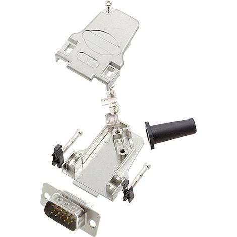 encitech D45ZF09-HDP15-W-K 6355-8064-01 KIT connettori maschio SUB-D 45 ° Numero Poli (num): 15 Punte a saldare 1 pz.