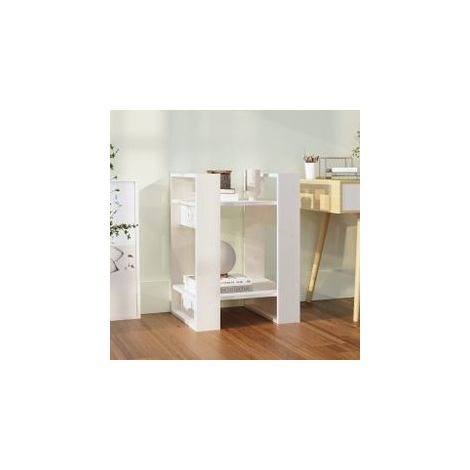 Bibliothèque-Séparateur de pièce Blanc 41x35x57 Pin massif (1/5)