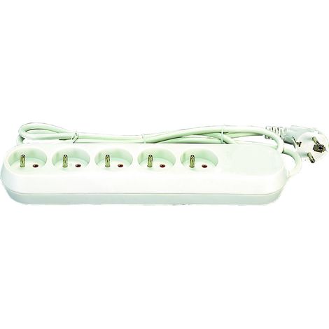TEC HIT 8180 - Bloc 5 prises - 16 Ampères/230 Volts - 3680 Watts - 1 mètre - Muni d'un intérrupteur lumineux - Avec Terre et Sé