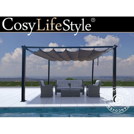 Pergola gazebo Santa Cruz, 3x3 m, Dark grey - Dancover