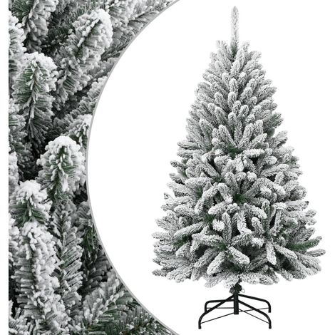 Árbol de Navidad artificial con bisagras y nieve flocada 150 cm