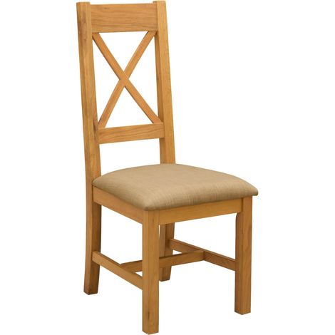Dining Chair 2 pcs Solid Oak Wood Beige 45 x 54 x 105 cm vidaXL (1/5)