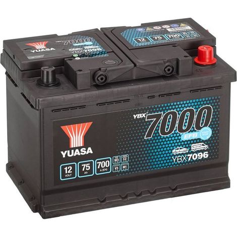 YUASA Batteria 75 L3 EFB Auto 12V, 75Ah, 700A, A/EN YBX7096, (278x175xH190mm) Avviamento Affidabile / Elevata Durata Ciclica e Prestazioni Stabili per Veicoli con Start Stop (1/5)