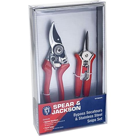 Spear & Jackson CUTTINGSET6 Set di cesoia a doppio taglio e forbici dritte da fiorista (set coordinato) (1/4)