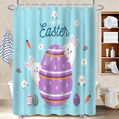 Rideau de douche tissu polyester 180x180 tendance bâche polyester douche pour jeune couple emménageant (1/5)