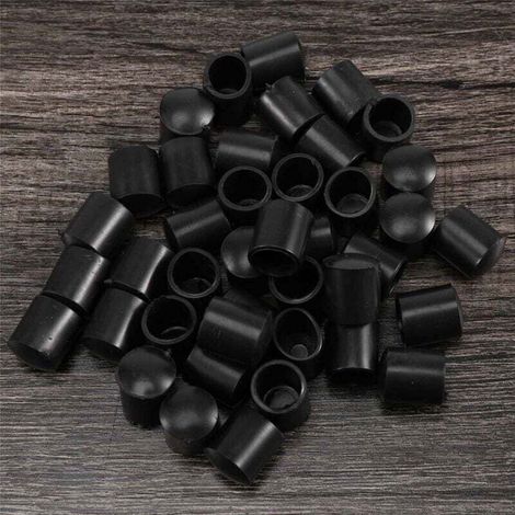 Capuchons en Caoutchouc Tube de 40 PièCes Noir, Bouts 10 Mm (1/4)