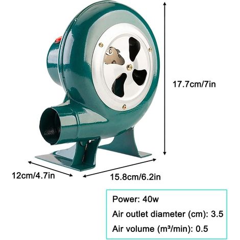 Souffleur gonflable commercial pour château gonflable, ventilateur de forge électrique, activateur de barbecue camping, avec interrupteur, 220V pour foyer et BBQ (1/3)
