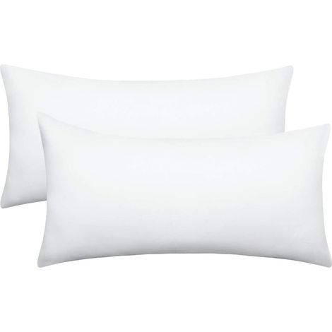 Lot de 2 taies d'oreiller 40 x 80 cm – 500 fils 100 % coton ultra doux – Blanc taies d'oreiller avec fermeture éclair Pillowcase (1/5)