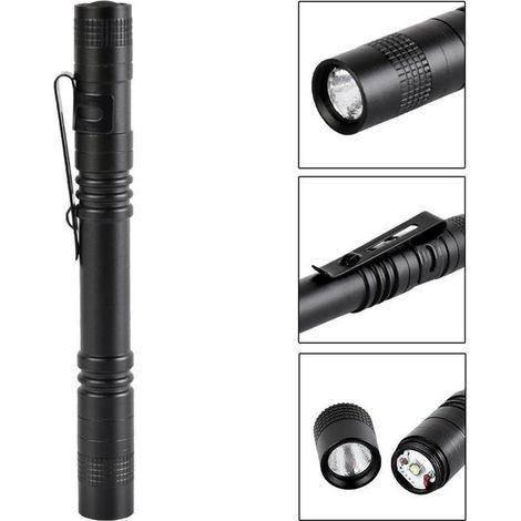 Linterna con forma de bolígrafo，juego de 2 linternas LED con forma de bolígrafo con clip，pequeña linterna de inspección con forma de bolígrafo (1/4)