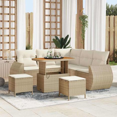 Set Divano da Giardino 8 pz Beige polyrattan vidaXL (1/5)