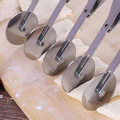 Coupe-pâte à 5 roues, diviseur à gâteau, roulette à pâtisserie, diviseur à pâte multifonctionnel en acier inoxydable avec 5 roues de coupe, diviseur à gâteau réglable, pizza (1/4)