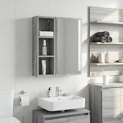 Teenpull – Badezimmer-Wandschrank Graues Sonoma 20 x 10 x 60,5 cm (1/5)