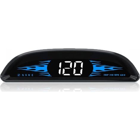 Tachimetro HUD per auto da 4" - Display universale per parabrezza MPH/KMH - Indicatore di velocità digitale - Rilevatore di velocità GPS - Allarme di velocità eccessiva, pronto all'uso tramite USB (1/4)