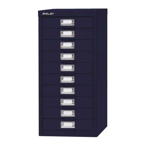 Bisley 10 Drawer Metal Filing Cabinet - Oxford Blue