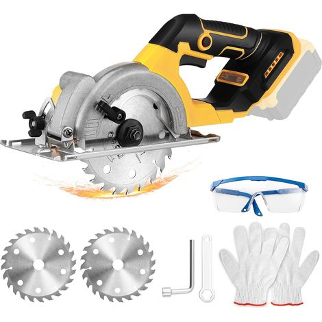 20V cordless circular saw, 150mm mini brushless circular saw with 2 saw blades, adjustable angle and depth, maximum cutting depth 51mm (90°), 35mm (45°), (battery not included) (1/5)