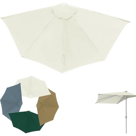 Replacement Half Parasol 9ft 5 Ribs Replacement Umbrella for 5-4.35ft Ribs for Apartment Porch Townhouse (1/5)