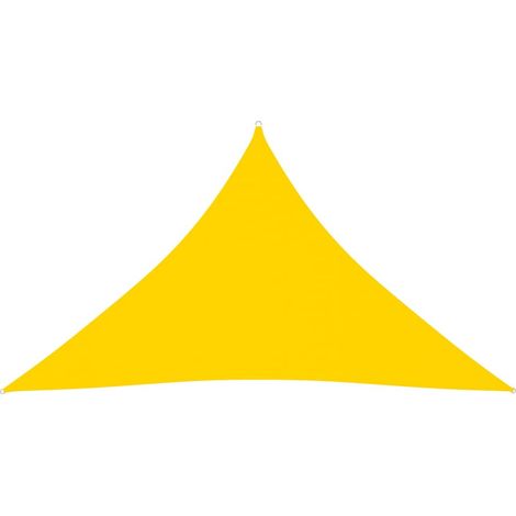 Voile de parasol Tissu Oxford triangulaire 3,5x3,5x4,9 m Jaune (1/5)