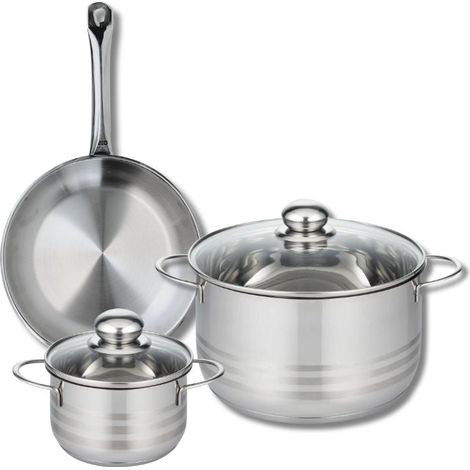 Ensemble de 1 Poêle de cuisson 24 cm et 2 faitouts 14 et 24 cm Elo Profi Brillant (1/5)