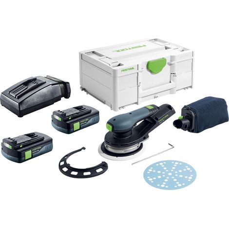 Festool ETSC 2 150-Basic Ponceuse excentrique sans fil 18 V 150 mm Brushless + 2x batterie 3,0 Ah + chargeur + Systainer
