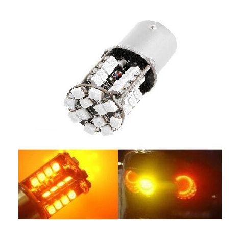 Ampoules LED pour clignotant, 44 SMD, Canbus, 1156 (P21W), 12V, lumière orange/jaune