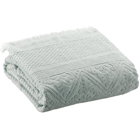 Drap de bain uni pour la douche et la salle de bain, coloris Jade, 100 x 180 cm - PANGIVO (1/3)