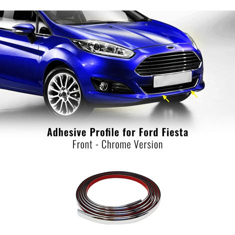 Profilo Adesivo per Dam Paraurti Ford Fiesta con Biadesivo 3M APT - Confezione: ANTERIORE - Colore: CROMO