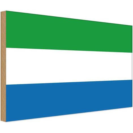 Panneau en bois 30x40 cm Drapeau de la Sierra Leone Voyage d'aventure (1/4)