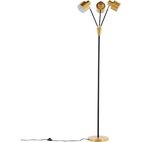 Lampadaire 3 Spots en Métal "Vifta" 178cm Noir & Or