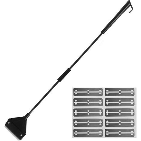Grattoir à algues, grattoir à algues pour aquarium, grattoir à algues, grattoir à algues, en acier inoxydable, tige détachable pour le nettoyage des vitres et des aquariums, 62 cm, 10 lames (1/5)
