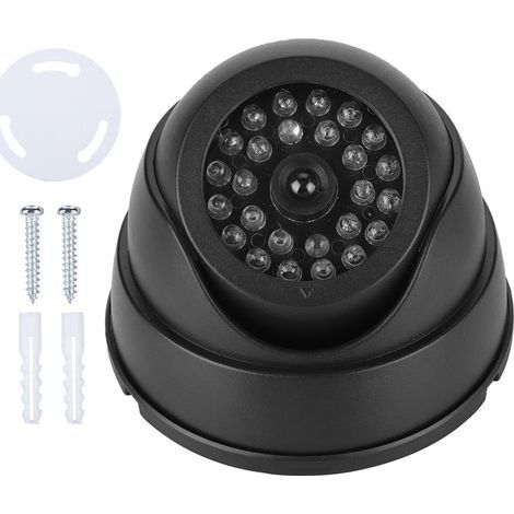 Fake dummy camera, with 30 IR LEDs, durable flashing red LED, waterproof, black, for outdoor and home use (1/5)