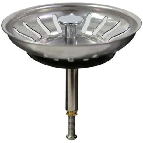 Bouchon d'évier de cuisine en acier inoxydable - Bouchon d'évier universel avec grille anti-obstruction, panier d'évier en acier inoxydable à vidange rapide (1/3)