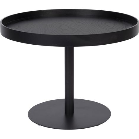 Table d'appoint ronde en bois et métal ø56cm - Noir - YURI (1/5)