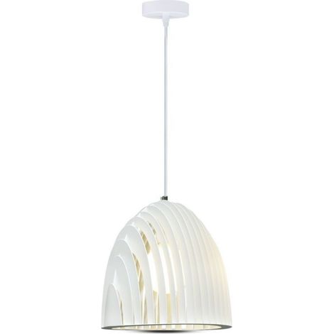V-TAC VT-7255-W Lustre Cloche Prismatique en Métal LED E27 Douille (Max 60W) Blanc (1/5)