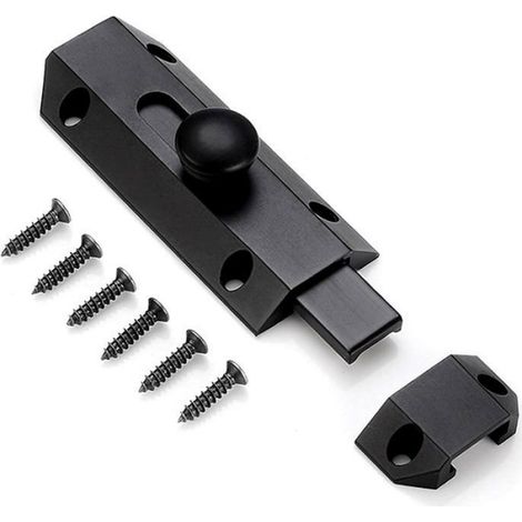 1 Loquet de verrouillage de sécurité avec targette en laiton épais pur loquet de portail ultra résistant noir LOQUET DE PORTIERE (1/4)