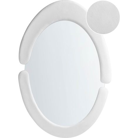 Specchio da parete moderno decorativo appeso 53 x 89 cm Telaio in MDF Forma irregolare Bianco Massay