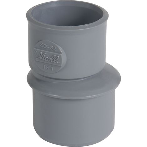 Reduzierstück NICOLL außen exzentrisch - Stecker-Stecker - PVC grau - Ø 40/32 mm - IH1