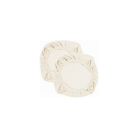 Lot de 2 housses de chaise élastiques en élasthanne - Lavables - Pour chaise de bureau, salle à manger, bar, mariage - Beige (1/5)