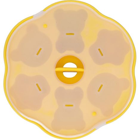 Silikon-Geleeform, niedliche Bären-Katzenpfoten-Eiswürfelform, Kuchen- und Puddingform mit Deckel für die Küche, gelb (1/5)
