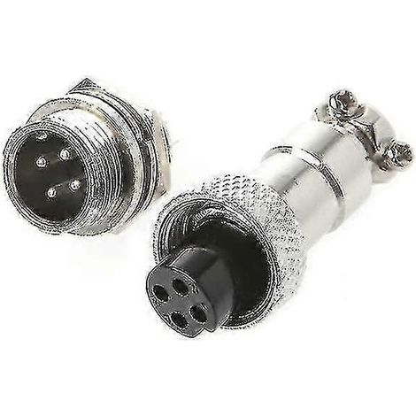 Connecteurs métalliques pour panneaux de câbles d'aviation, mâle et femelle, 12 mm, 2/3/4/5/6 broches, Gx12, 4 broches. (1/5)